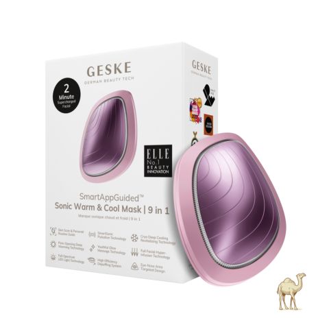 Ультразвуковая маска 9в1 с функцией нагрева, охлаждения и LED-светотерапией, розовый