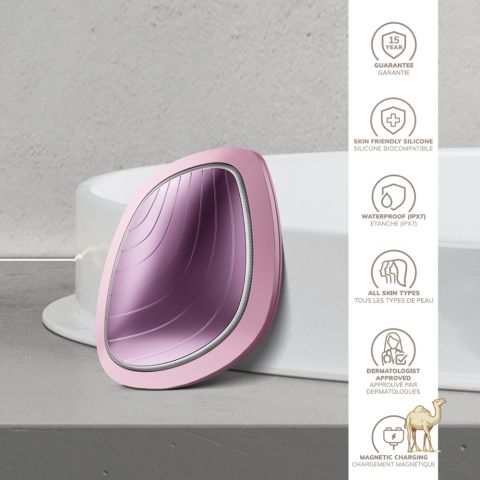 Ультразвуковая маска 9в1 с функцией нагрева, охлаждения и LED-светотерапией, розовый