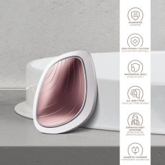 Ультразвуковая маска 9в1 с функцией нагрева, охлаждения и LED-светотерапией, жемчужно-белый